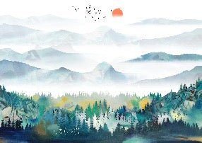 Papel pintado de montaña y escandinavo