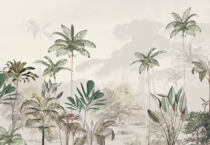 Papier peint panoramique jungle eden vert