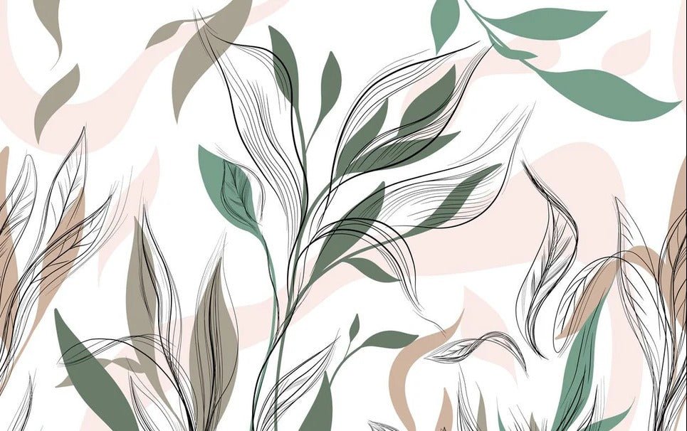 Papel pintado panorámico de flores gráficas