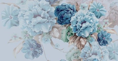 Papel pintado Flores azules