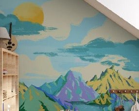 Papel pintado infantil Montañas de colores