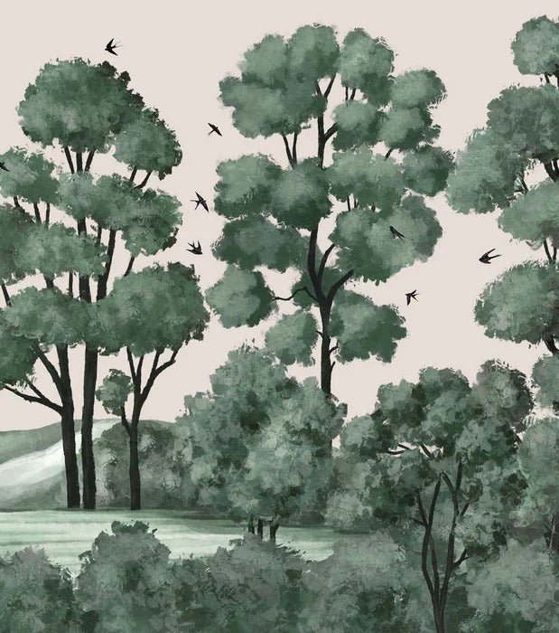 Papier peint paysage rivière forêt
