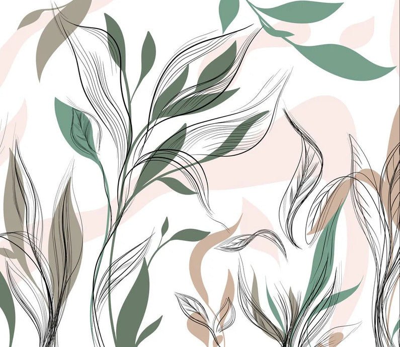 Papel pintado panorámico de flores gráficas