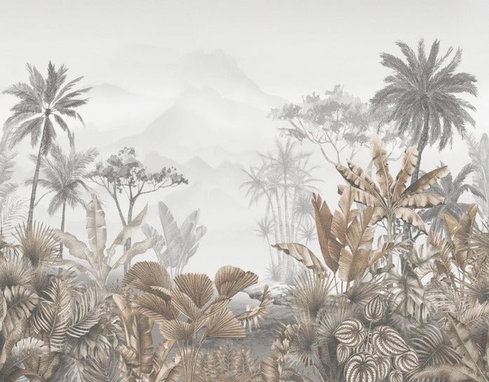 Papier peint tendance tropical sepia, XXL, tendance