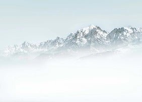 Papel pintado Mont Blanc en la niebla azul