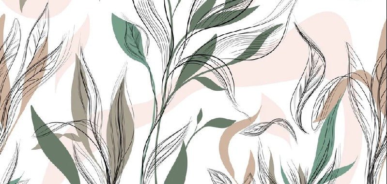 Papel pintado panorámico de flores gráficas