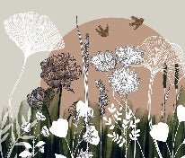 Papel pintado Ilustración floral panorámica