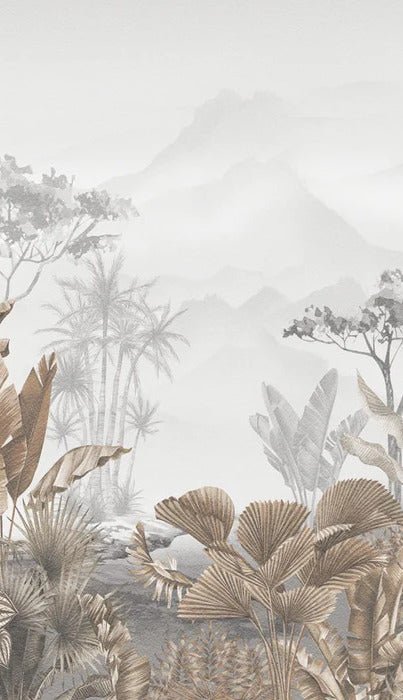 Papel pintado tropical sepia