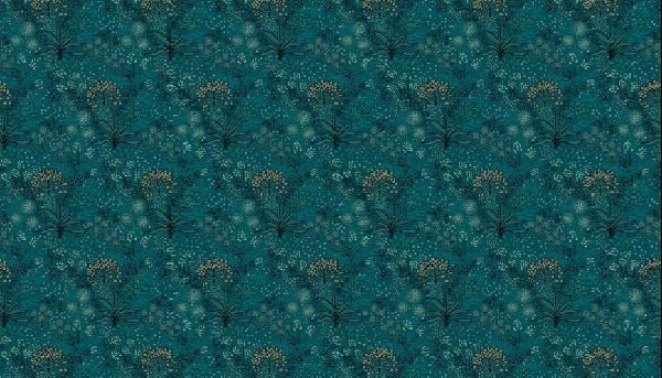 Papel pintado para cuarto de baño esencia vegetal azul pato