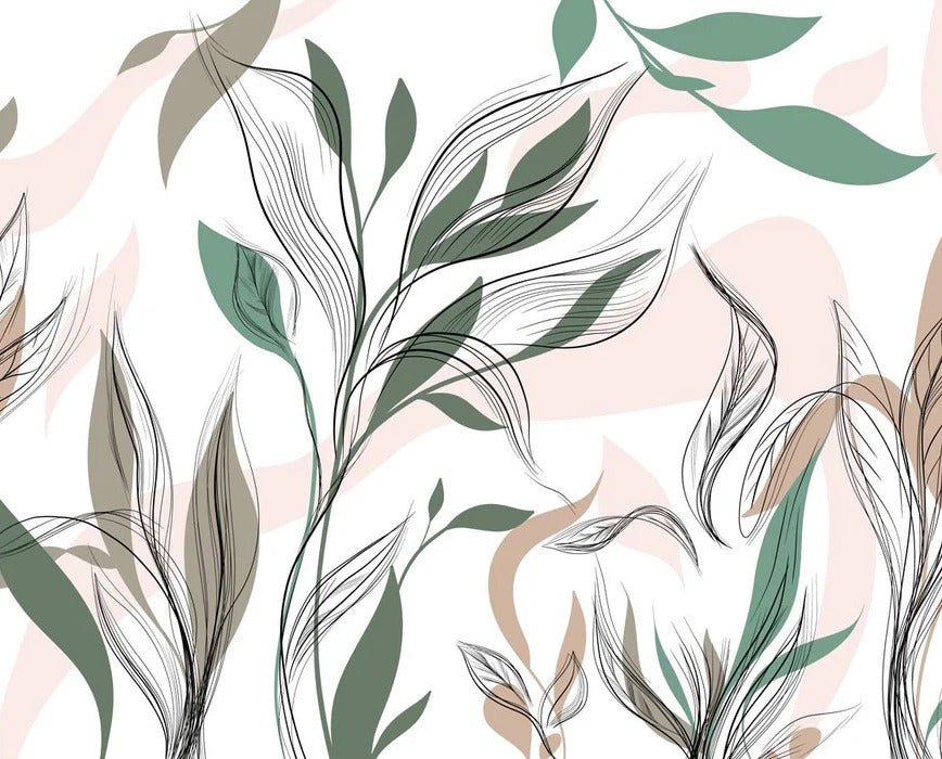 Papel pintado panorámico de flores gráficas