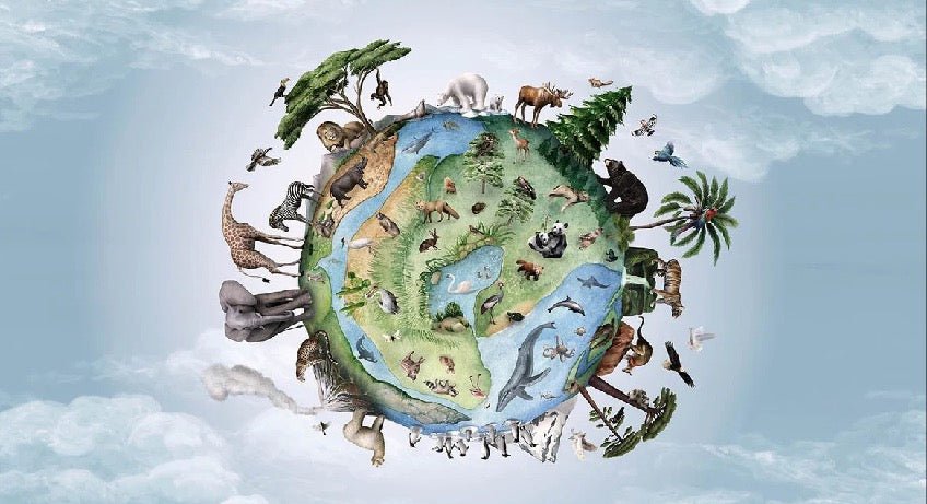 Papel pintado infantil planeta animales