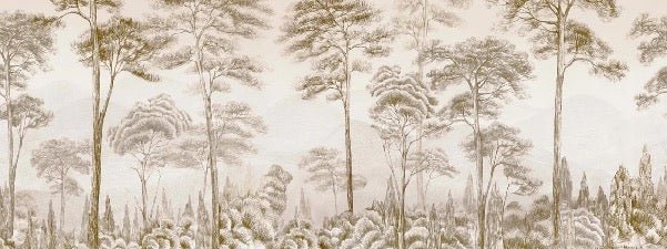 Papel pintado Naturaleza pinar sepia