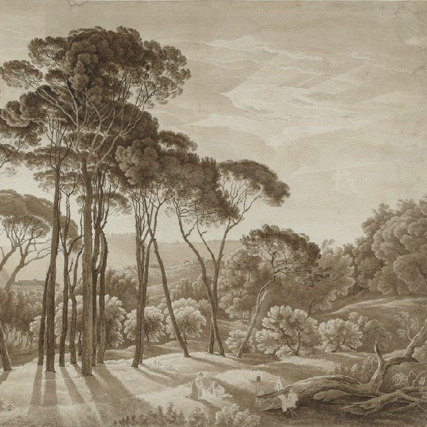 Papel pintado Paisaje panorámico italiano en ámbar