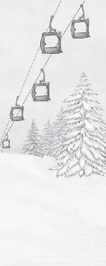 Papel pintado blanco y negro góndola montaña