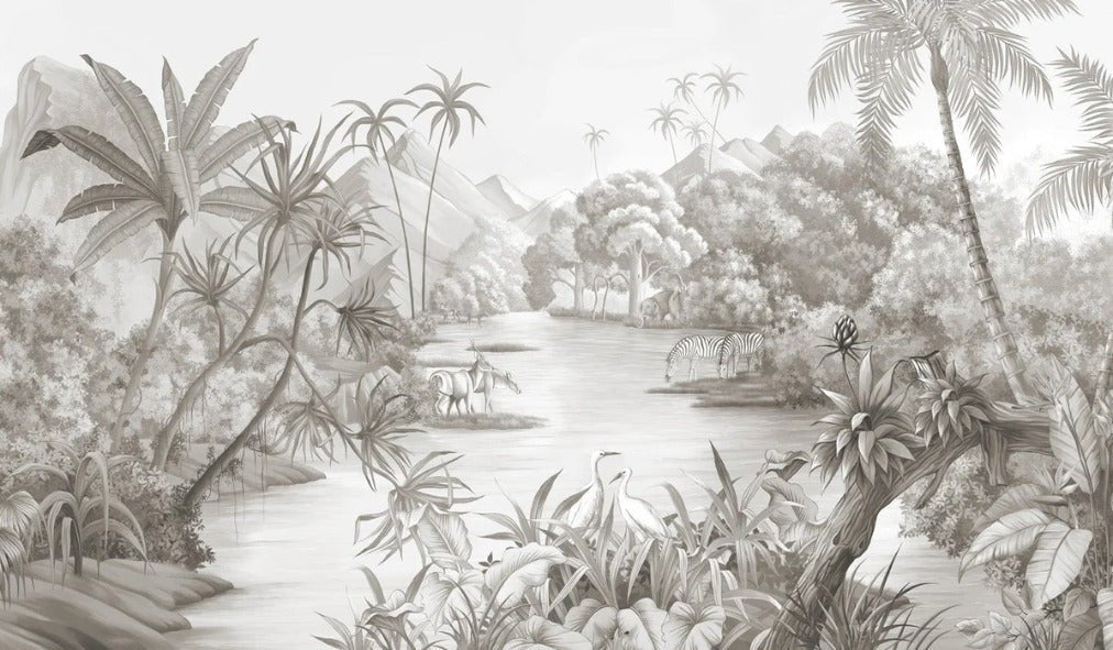 Pintoresco fondo de pantalla panorámico de la selva