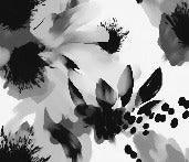 Hipnótico papel pintado de flores en blanco y negro