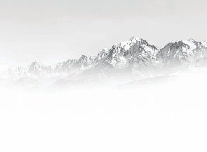 Papier peint Mont Blanc dans la brume noir et blanc, XXL, tendance