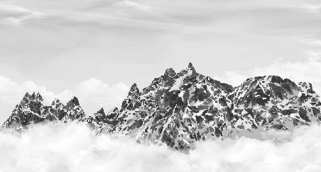 Papel pintado blanco y negro toile des Cimes Mont blanc