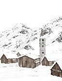 Papier peint village val d'Isère