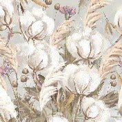 Papel pintado panorámico de flores de algodón