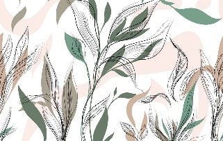 Papel pintado panorámico de flores gráficas