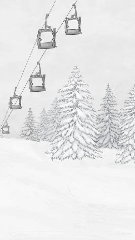 Papel pintado blanco y negro góndola montaña