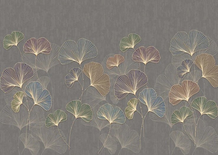 Papel pintado panorámico ginkgo asia de moda