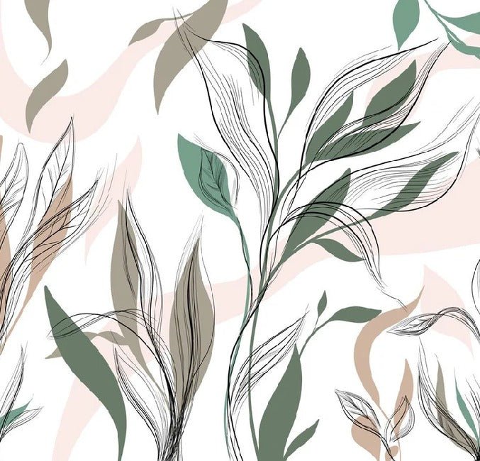 Papel pintado panorámico de flores gráficas