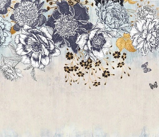 Papel pintado floral retro