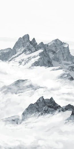 Papel pintado panorámico Montaña azul