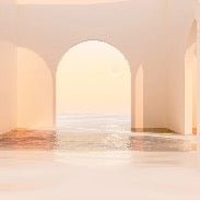 Papel pintado arco panorámico puesta de sol