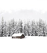 Papel pintado Chalet panorámico de montaña