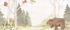 Tierno papel pintado infantil Oso en el bosque