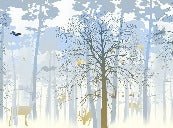 Papel pintado Naturaleza bosque azul y frescor del amanecer