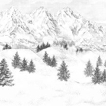 Papier peint montagne sommets de Chamonix, mural concept, tendance