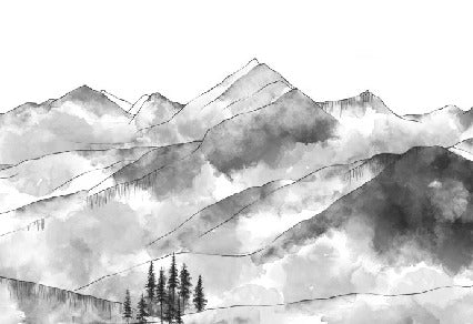 Papel pintado Aravis mountains en blanco y negro