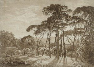 Papel pintado Paisaje panorámico italiano en ámbar
