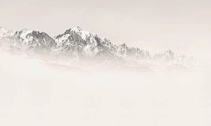 Papel pintado Mont Blanc en niebla sepia