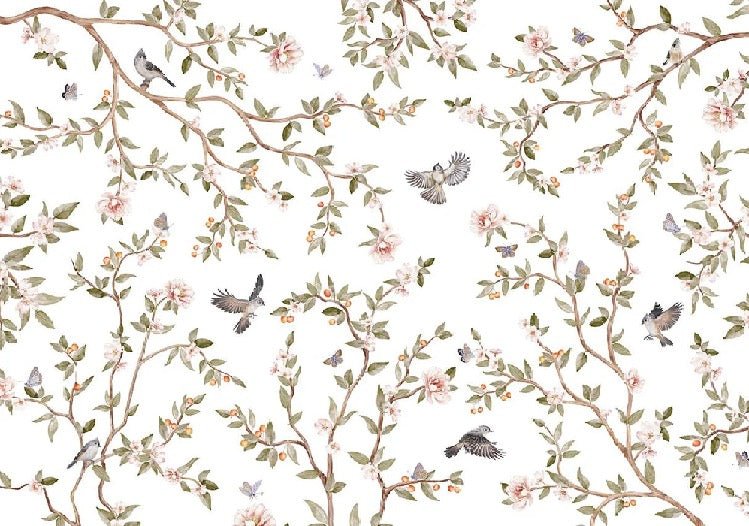 Papier peint oiseau chambre enfant, XXL, tendance