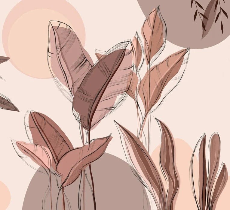 Papel pintado gráfico panorámico de plantas