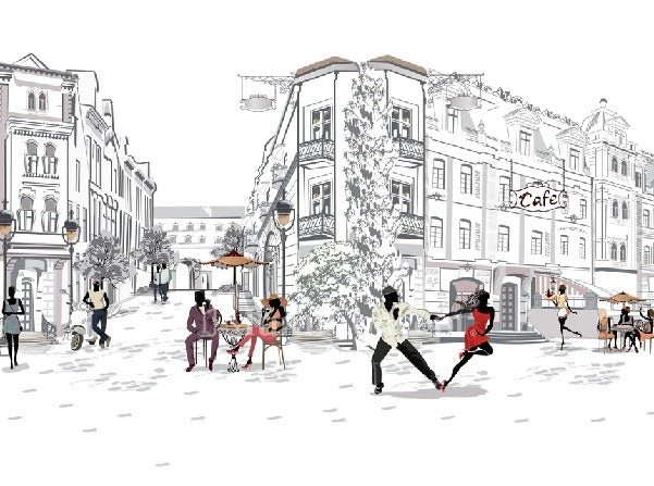 Papel pintado panorámico Paseo parisino
