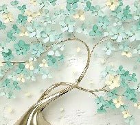 Papier peint Tree 3D Vert Gold