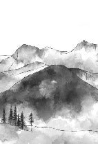 Papel pintado Aravis mountains en blanco y negro