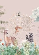 Papier peint chambre enfant nature magique rose