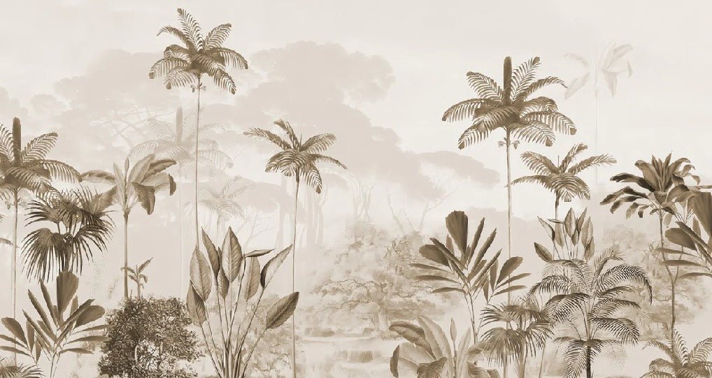 Papel pintado panoramico jungle eden sepia