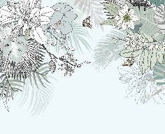 Papel pintado naturaleza de moda agua planta verde