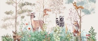 Papel pintado Dormitorio infantil magic nature beige