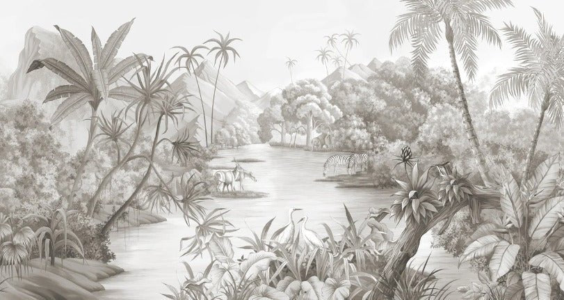 Pintoresco fondo de pantalla panorámico de la selva