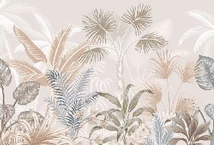 Papel pintado panorámico de la jungla de terracota