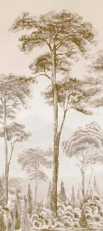 Papel pintado Naturaleza pinar sepia